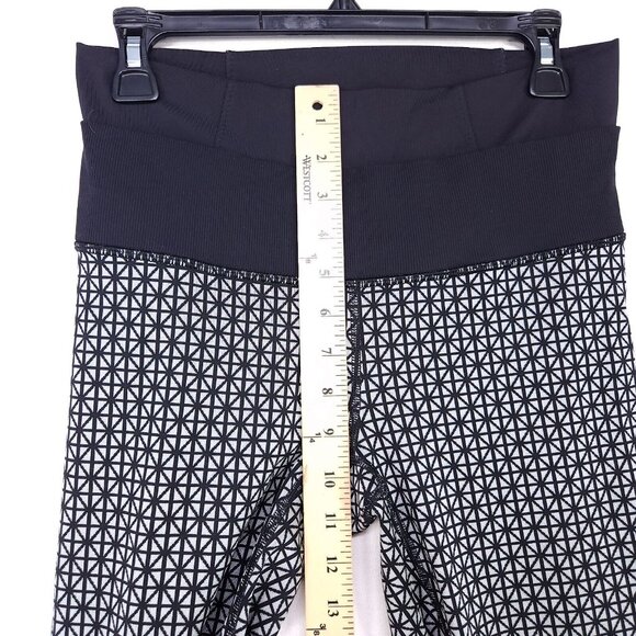 Lululemon Legging Straight Leg Size 8 Double Layer Waist Geometric Tummy Control - Picture 8 of 13